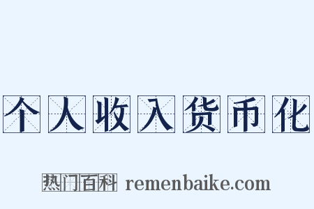 个人收入货币化是什么意思的图片
